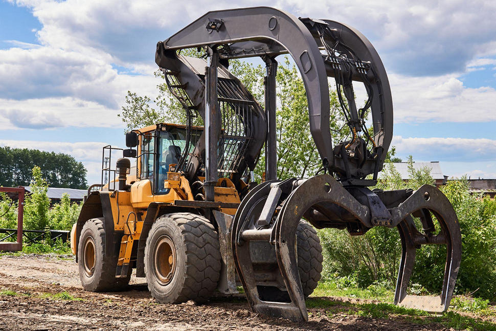 Construction equipment prepared for a project